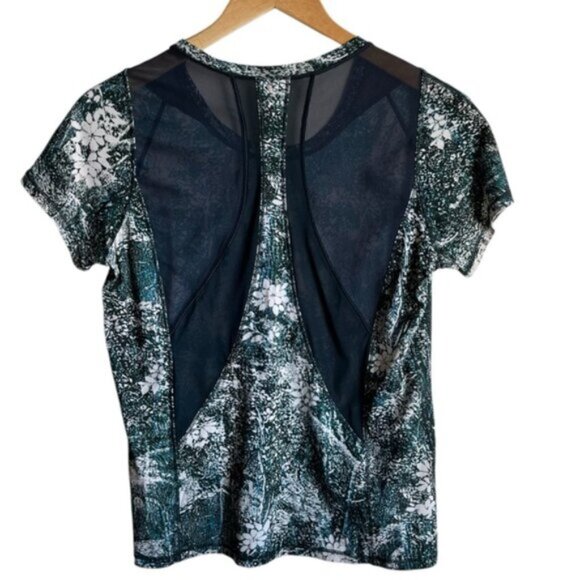 Lululemon Seek The Heat Short Sleeve Size 4 Wildwood White Multi Nocturnal Teal - Picture 4 of 8
